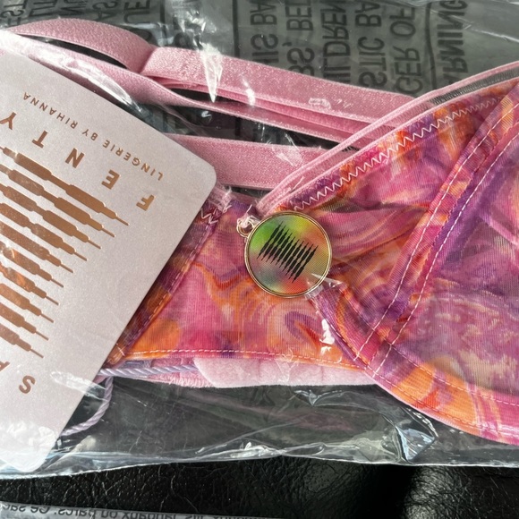 Savage X Fenty Purple Pastel Holographic Honey X-Ray Vision Unlined Demi Bra - Picture 12 of 12